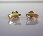 14 krt gouden oorbellen 'Komeet' met diamant, ., Ophalen of Verzenden, Zo goed als nieuw, .