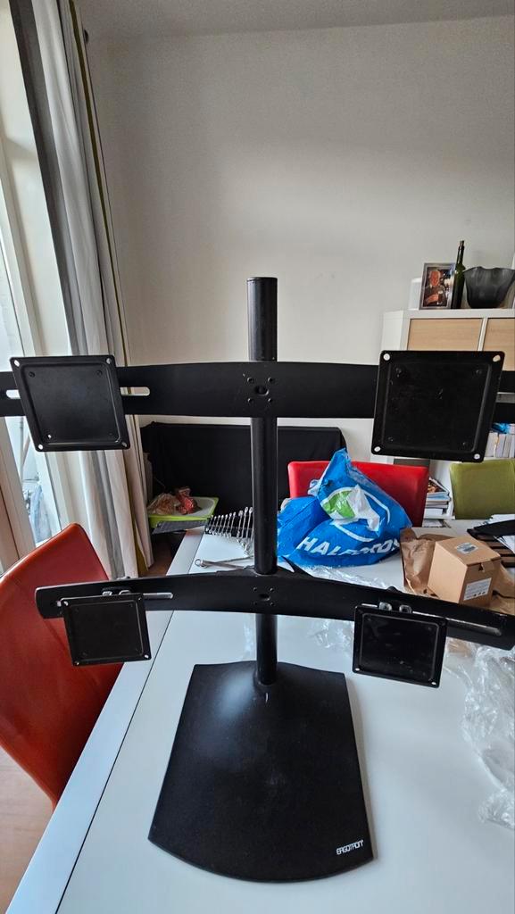 Ergotron DS100 Bureau Standaard - 4 Schermen, Computers en Software, Monitoren, Gebruikt, In hoogte verstelbaar, Draaibaar, Kantelbaar