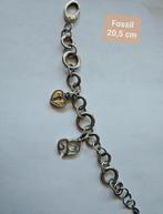 Armband Fossil met twee bedels, Sieraden, Tassen en Uiterlijk, Armbanden, Staal, Ophalen of Verzenden, Zo goed als nieuw, Met bedels of kralen