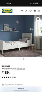 Ikea Busunge meegroeibed 80x200 cm wit, Ophalen, Zo goed als nieuw, Eenpersoons
