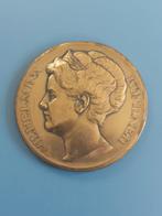 Penning 25 harg regeringsjubileum Wilhelmina Wienecke, Ophalen of Verzenden, Brons, Nederland