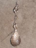 Thee lepeltje bloem motief zilver kleurig, Ophalen of Verzenden