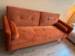 Velvet (slaap)bank SKLUM - oranje / roestkleurig, Ophalen, 150 tot 200 cm, 75 tot 100 cm, Zo goed als nieuw