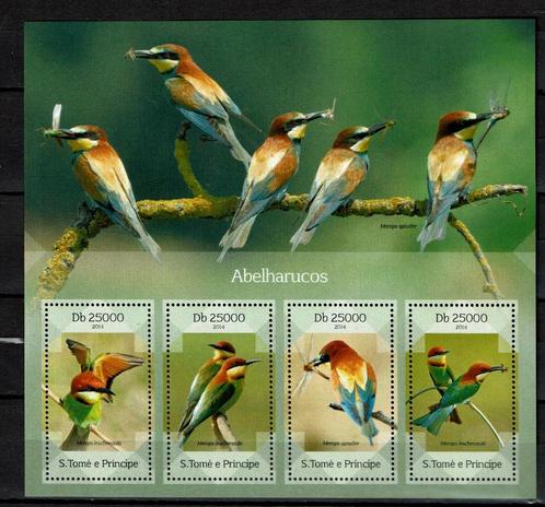 s tome e princ 2014 pf blok bijeneters vogels birds, Postzegels en Munten, Postzegels | Thematische zegels, Postfris, Dier of Natuur