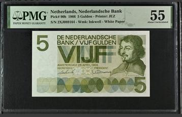 5 Gulden 1966 Vondel I (Pick 90b) XJ serie  beschikbaar voor biedingen