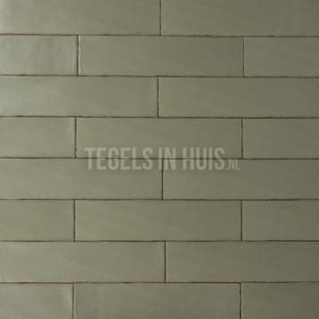 Wandtegel Langwerpige witjes olijf groen mat 7,5x30cm (3m2) beschikbaar voor biedingen