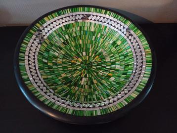 Groene Mozaïek Schaal 37cm beschikbaar voor biedingen