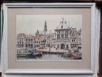 Prent Haarlem Spaarne - Gesigneerd, Antiek en Kunst, Ophalen of Verzenden