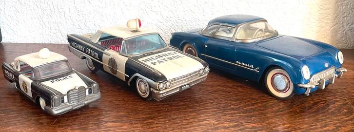 3 blikken modelauto's, Antiek en Kunst, Antiek | Speelgoed, Ophalen of Verzenden