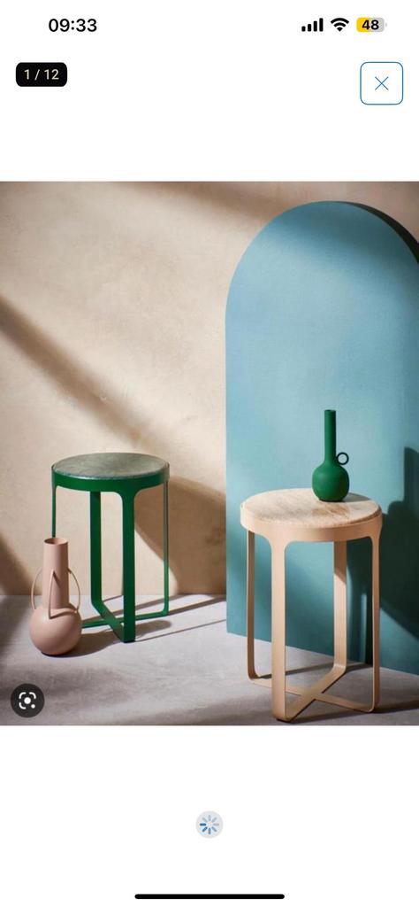 NEW- Pols Potten Beigerose Travertine STONER bijzettafel, Huis en Inrichting, Tafels | Bijzettafels, Nieuw, Ophalen