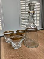 Kristal dorée Whisky karaf met 3 glazen, Antiek en Kunst, Ophalen of Verzenden