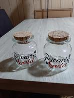 Glazen potjes 'Zwart Geld' - Set van 2, Ophalen of Verzenden, Gebruikt, Rond, Glas