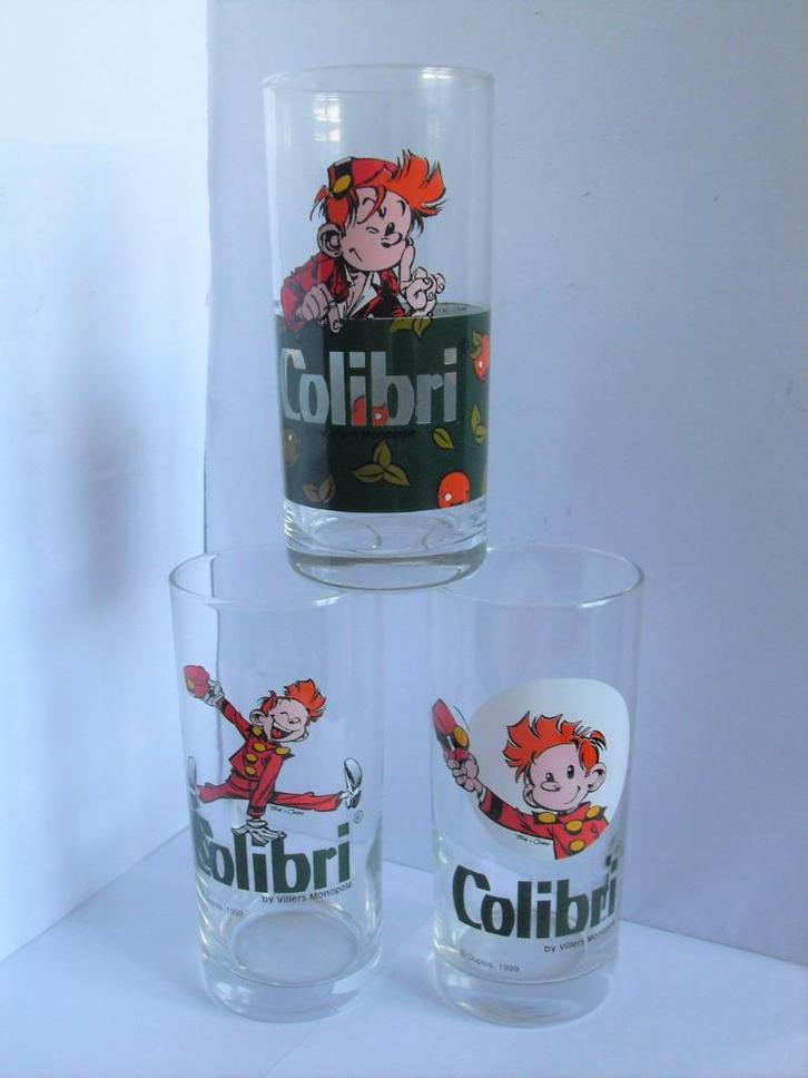 Robbedoes Glazen 1999 ( Guust Flater / Marsupilami ) Colibri, Verzamelen, Stripfiguren, Zo goed als nieuw, Gebruiksvoorwerp, Guust of Robbedoes