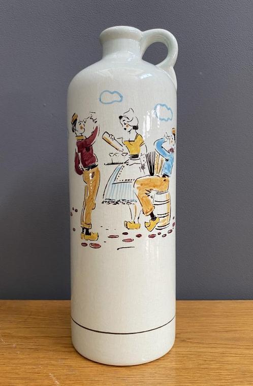 50 jaren jeneverfles kruik ROYAL GOUDA wit met blauwe waas, Verzamelen, Overige Verzamelen, Gebruikt, Ophalen of Verzenden