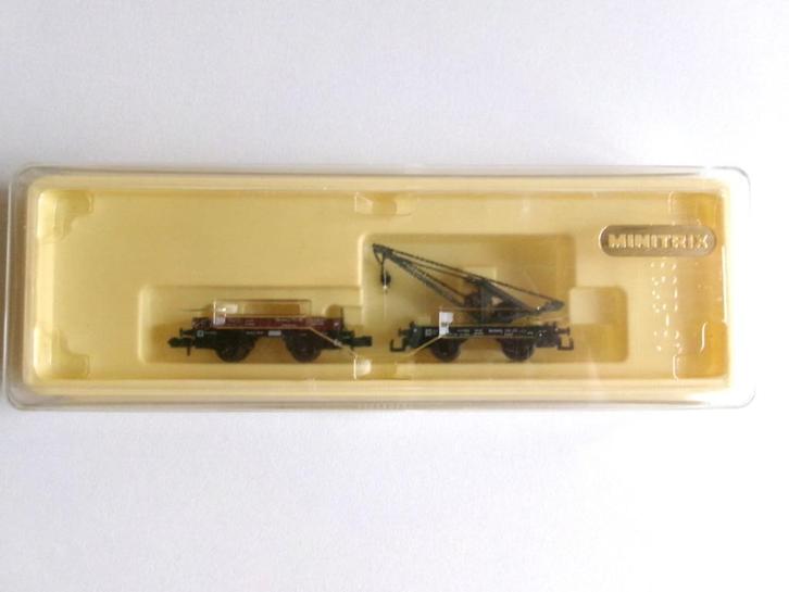 Minitrix 13296 Goederenwagon Met Kraanwagon DRG (in ovp), Hobby en Vrije tijd, Modeltreinen | N-Spoor, Zo goed als nieuw, Wagon