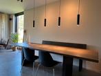 Grote 3 meter massief eettafel of vergadertafel, Gebruikt, Eikenhout, 200 cm of meer, Vijf personen of meer