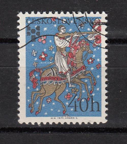 Tsjechoslowakije met een man op paard 1975, Postzegels en Munten, Postzegels | Europa | Overig, Gestempeld, Overige landen, Verzenden