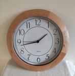 Vintage houten wandklok quartz van Ikea jaren '80., Ophalen of Verzenden, Zo goed als nieuw
