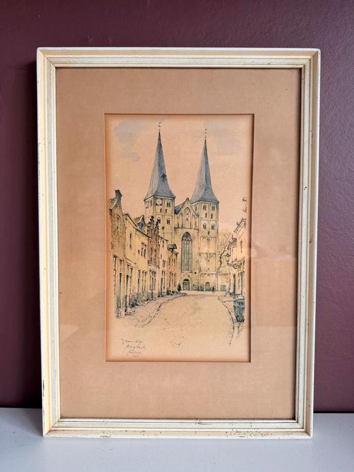 Vintage lijst Deventer, Antiek en Kunst, Kunst | Tekeningen en Foto's, Ophalen of Verzenden