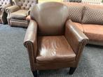 Vintage authentieke Chesterfield Brand Fauteuil Bruin Leer, Ophalen, Gebruikt, Chesterfield, Leer