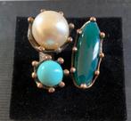 Brutalist bronzen ring, Sieraden, Tassen en Uiterlijk, Ringen, Overige materialen, Gebruikt, Ophalen of Verzenden, Dame