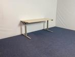 4 x Bureau Gispen (slinger), licht eiken blad, 160 x 80 cm., Ophalen, In hoogte verstelbaar, Gebruikt, Bureau