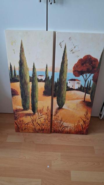 Schilderij 2-luik Toscaans Landschap beschikbaar voor biedingen