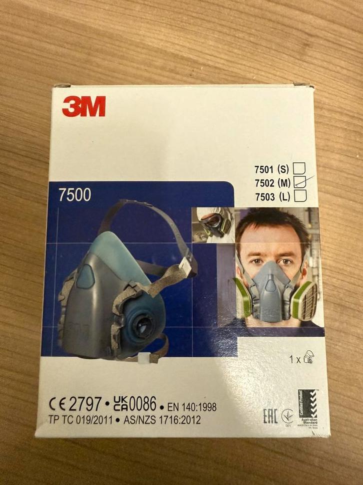 3M 7500-Serie Halfgelaatsmasker 7502 Gas- en dampmasker, Doe-het-zelf en Verbouw, Adembescherming, Nieuw, Ophalen of Verzenden