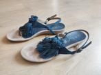 Unisa Suède sandaal - maat 41, Kleding | Dames, Schoenen, Blauw, Zo goed als nieuw, Unisa, Sandalen of Muiltjes