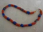 Etnische Krobo ketting van oude poederglas kralen, Ophalen of Verzenden, Nieuw, Overige kleuren, Overige materialen