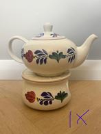 Boerenbont o.a. met theepot en theelichthouder, Ophalen of Verzenden, Aardewerk, Boerenbont