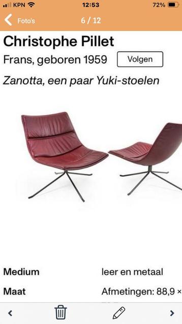 Zanotta vintage design 2 Yuki draai stoelen beschikbaar voor biedingen