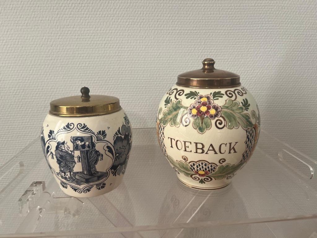 2 Tabaks potten Delft aardewerk, Antiek en Kunst, Antiek | Keramiek en Aardewerk, Ophalen of Verzenden