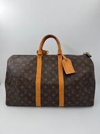 Louis Vuitton Keepall 45, Ophalen of Verzenden, Zo goed als nieuw, Bruin, Handtas