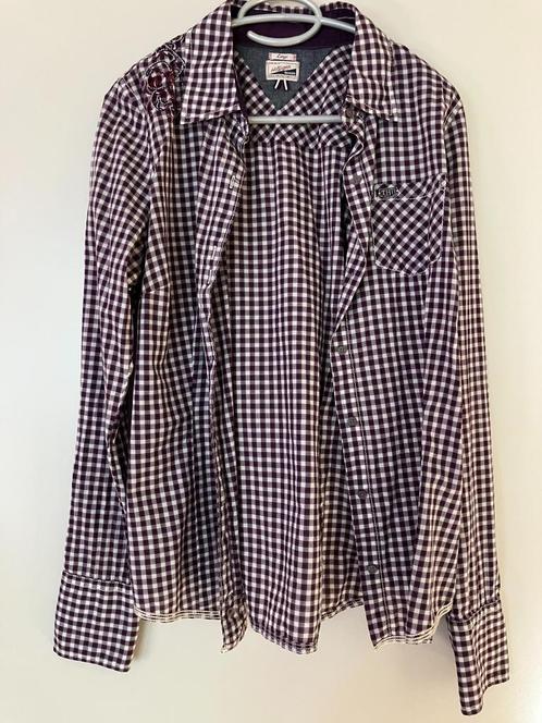 Tommy Hilfiger Denim blouse met lange mouwen - paars - L, Kleding | Dames, Blouses en Tunieken, Nieuw, Maat 42/44 (L), Paars, Ophalen of Verzenden