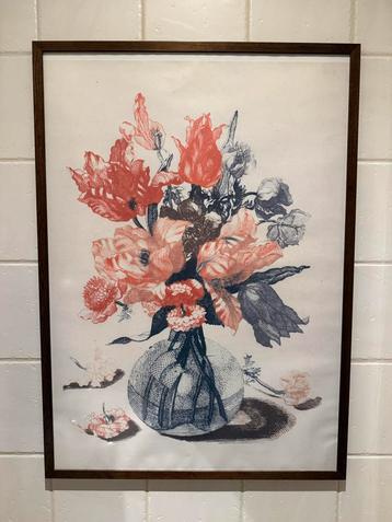 Poster met walnoot lijst en acrylglas beschikbaar voor biedingen