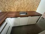 Complete keuken Compleet met APP 120Keukens op voorraad 2718, Hoekkeuken, Ophalen of Verzenden, Zo goed als nieuw, Crème