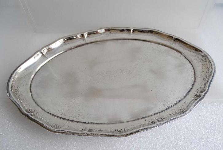 Zilver antiek platte schaal - schotel - dienblad Lutz&Weiss, Antiek en Kunst, Antiek | Goud en Zilver, Zilver, Ophalen of Verzenden