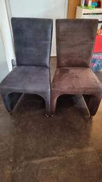 8 Verrijdbare Eetkamerstoelen - Zwart & Bruin, Gebruikt, Zwart, Ophalen of Verzenden, Vijf, Zes of meer stoelen