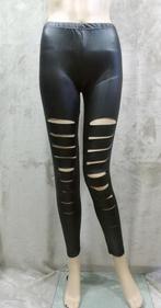 Leatherlook Legging Ripped zwart maat S/M (129), Kleding | Dames, Leggings, Maillots en Panty's, Legging, Zwart, Nieuw, Ophalen of Verzenden