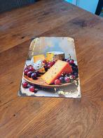 Metalen Wandbord - Kaas en Druiven, Ophalen of Verzenden