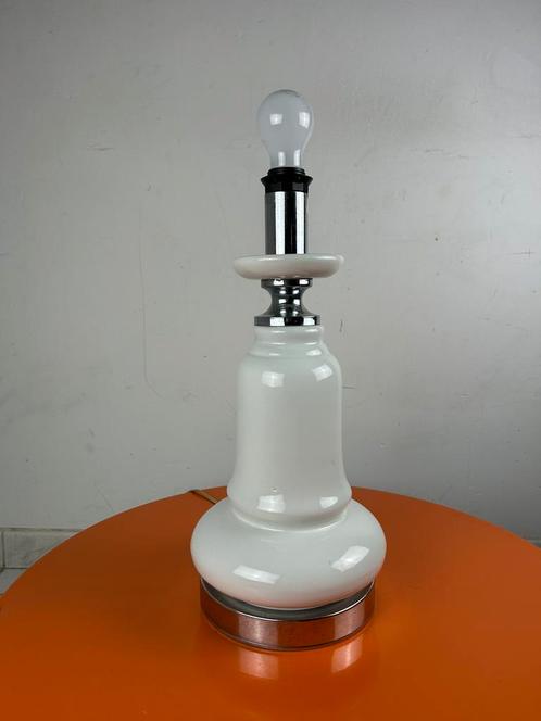 Vintage space age tafellamp porselein, Huis en Inrichting, Lampen | Tafellampen, Gebruikt, Minder dan 50 cm, Glas, Overige materialen