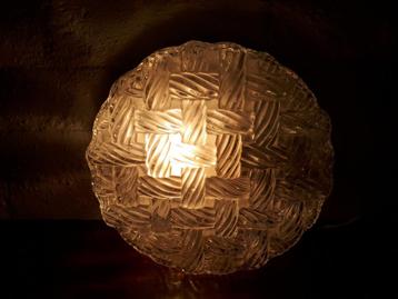 Vintage retro plafonniere plafondlamp wandlamp glas jaren 60 beschikbaar voor biedingen