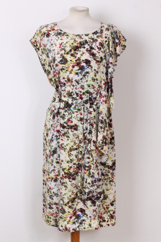 100% zijde jurk van GIGUE maat 42, Kleding | Dames, Jurken, Zo goed als nieuw, Maat 42/44 (L), Overige kleuren, Knielengte, Verzenden