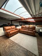 Cognac leren bankstel 3+2 zits zithoek Z.G.A.N. hoekbank, 2871SK, Mariansoliak8@gmail.com, Ophalen of Verzenden, Zo goed als nieuw