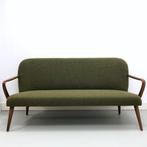 Mid century bank nieuwe stoffering donker groen. Vintage, Ophalen, Zo goed als nieuw, Stof, Mid century, japandi, jaren '50
