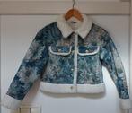 vinted-look korte jas met fleecebont - (X)S - lentekoopje!, Nieuw, Jasje, Maat 34 (XS) of kleiner, Blauw