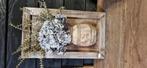 Houten pot in houten lijst, Huis en Inrichting, Woonaccessoires | Droogbloemen, Ophalen of Verzenden, Nieuw