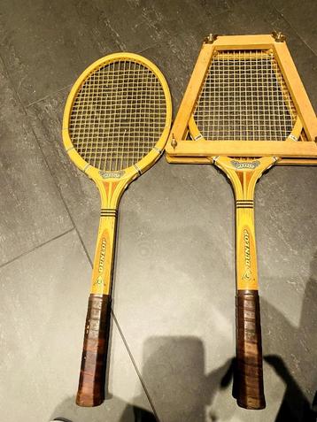 2 Zeldzame Dunlop Maxply INTERNATIONAL houten tennisrackets  beschikbaar voor biedingen