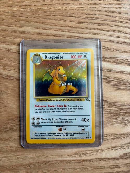 Dragonite Holo Fossil, Hobby en Vrije tijd, Verzamelkaartspellen | Pokémon, Zo goed als nieuw, Ophalen of Verzenden